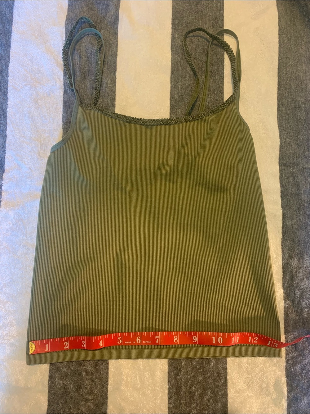 Olive Ribbed Cami Tank Top - Women Size Small Anthropologie